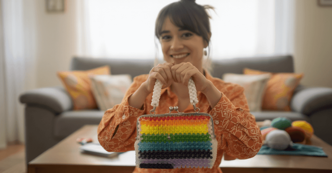 Handcrafting Colorful Beaded Bags with Crystal Beads: Rainbow Beaded Bag Tutorial