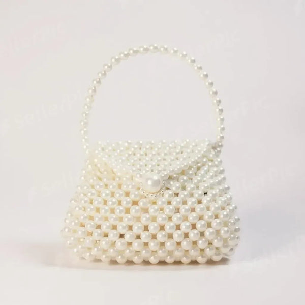 White Beaded Clutch