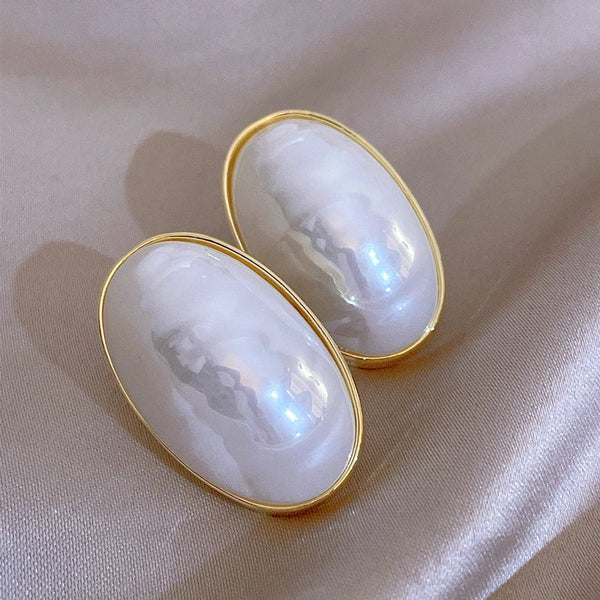 Big Pearl Stud Earrings