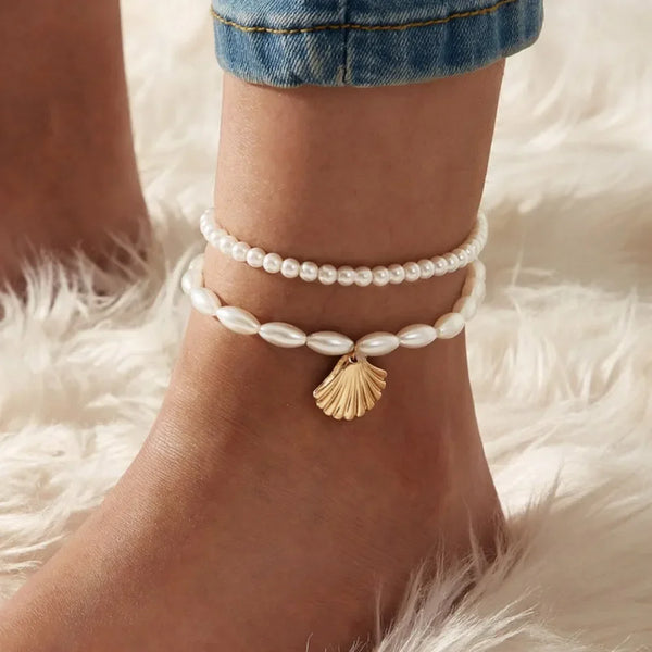 Pearl Shell Pendant Anklet