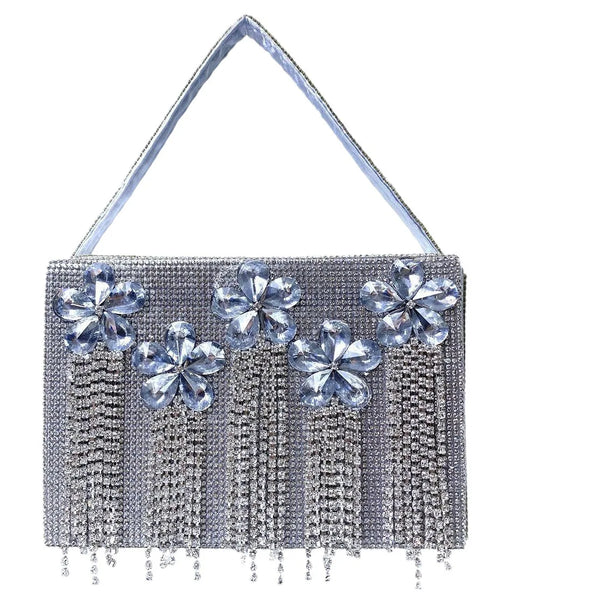 Silver Beaded Clutch