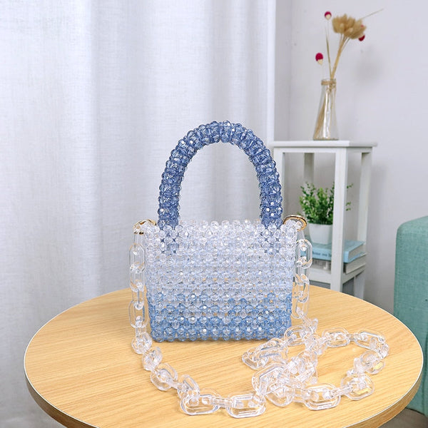 Blue Pearl Clutch Bag