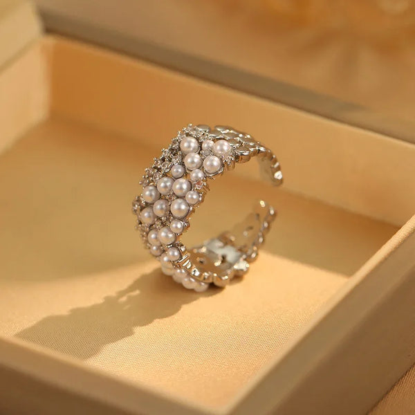 modern pearl ring