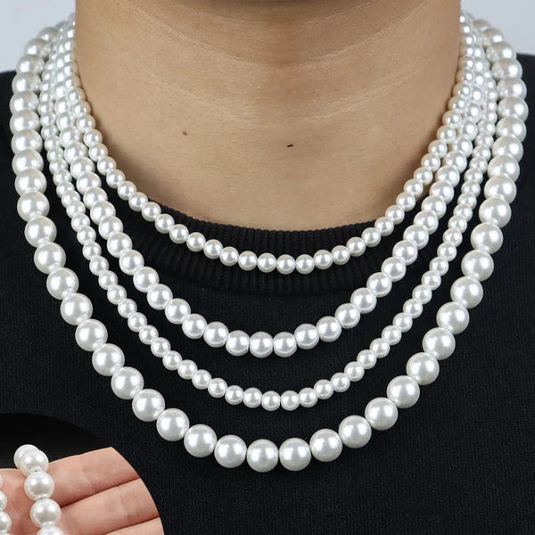 Trendy Pearl Necklace Men