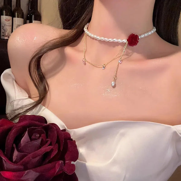 Pearl Tassel Pendant Necklace for Women