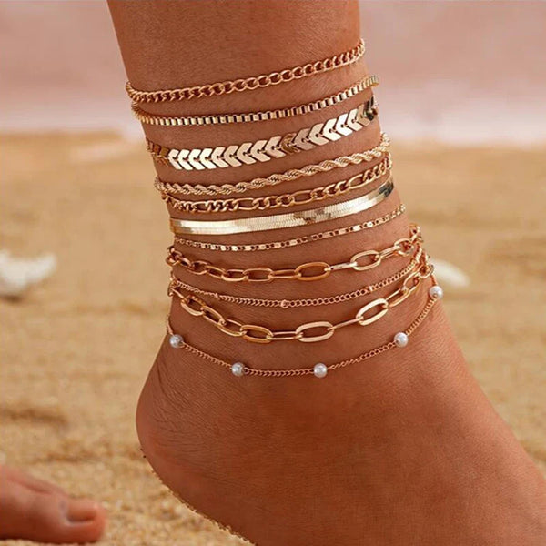 Multi pearl Layer Anklets