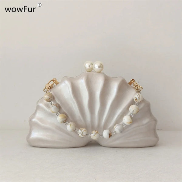 White Pearl Beaded Bag