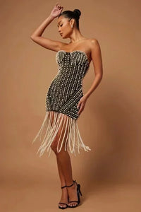 Pearl Tassel Mini Dress