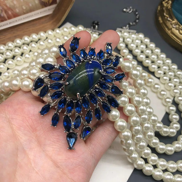 Ruby and pearl necklace