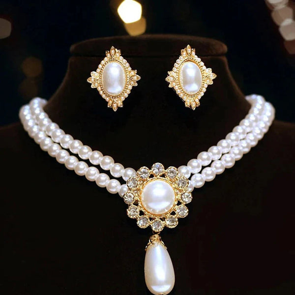 Pearl drop pendant set