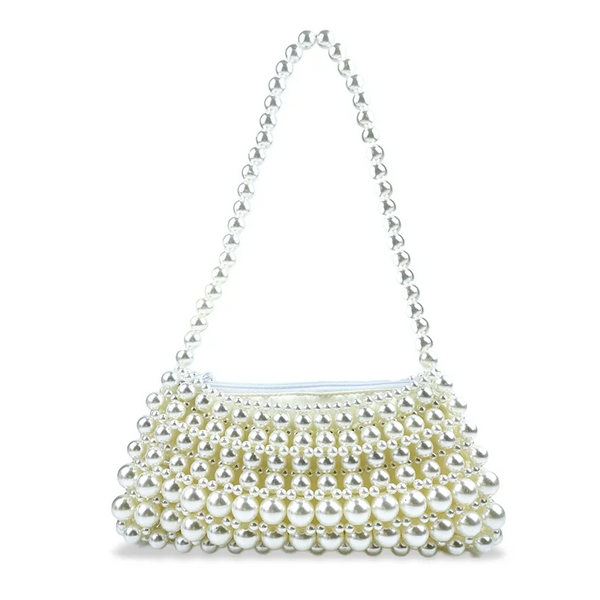White Beaded Clutch Bag