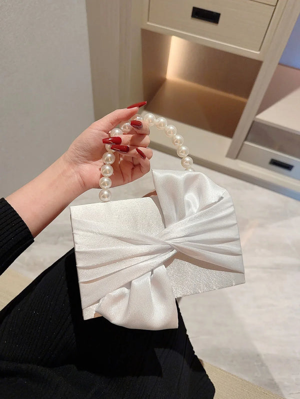 Beaded Clutch White