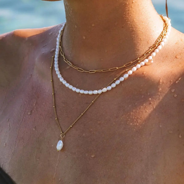 Two layer pearl chain