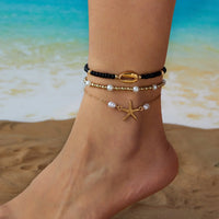 Starfish Shell Rice Beads Anklet