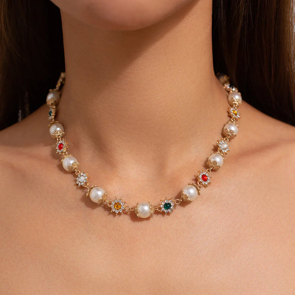 Pearl Rhinestone Necklace