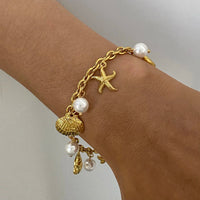 chain Shell Pearl Bracelet