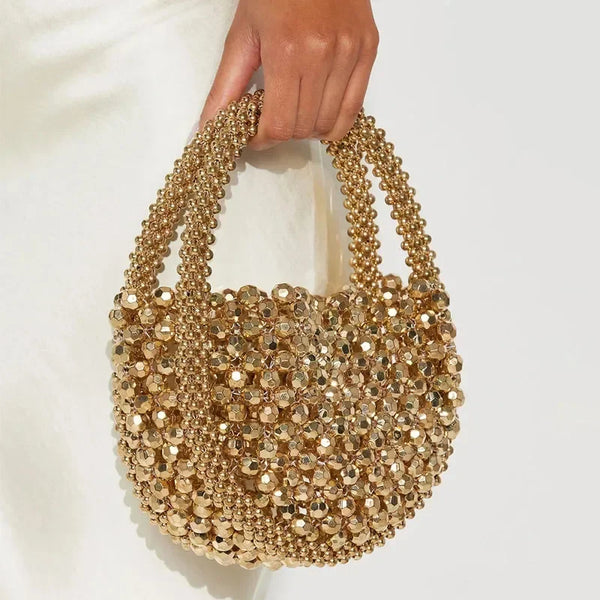 Round Beaded Clutch Bag