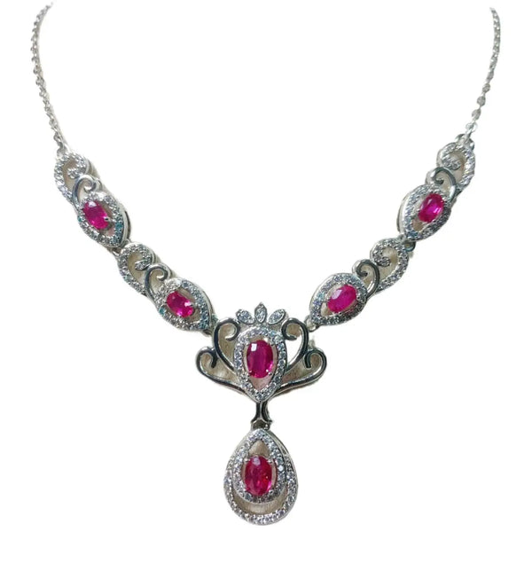 Ruby and Pearl Necklace