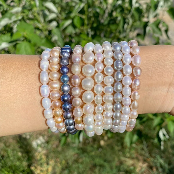 Pink and white pearl bracelet