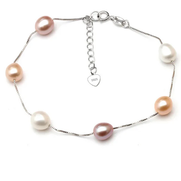 Pearl Bracelet with Pink and White Pearls
