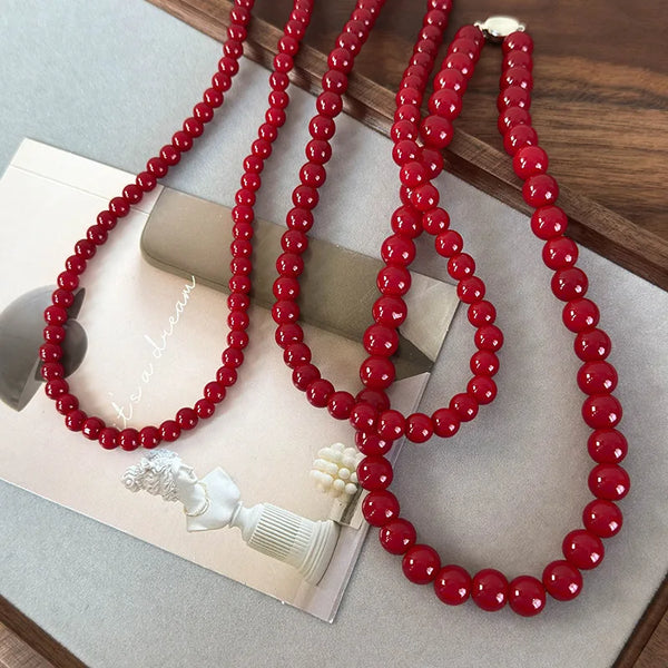 Red pearl necklace