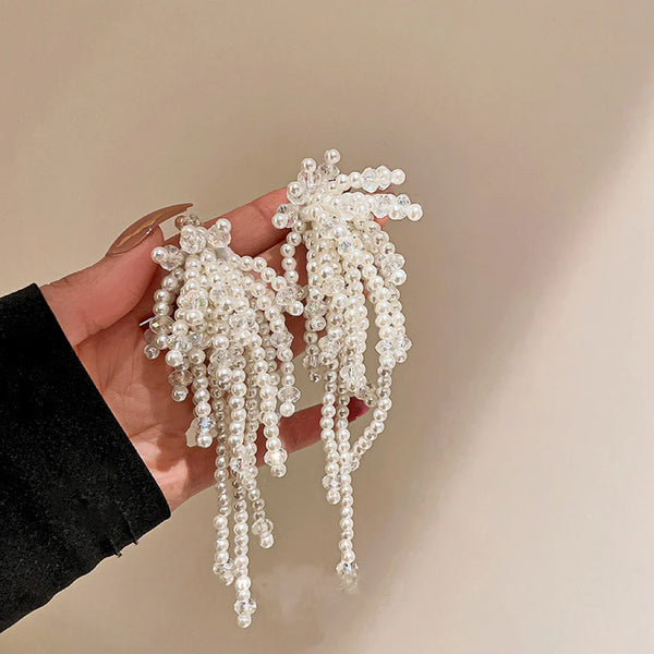 pearl tassel earrings