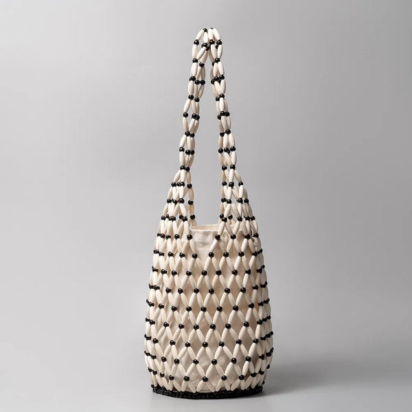 Wood Beaded Bag
