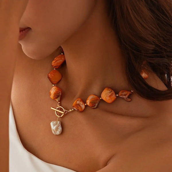 Jade and pearl necklace