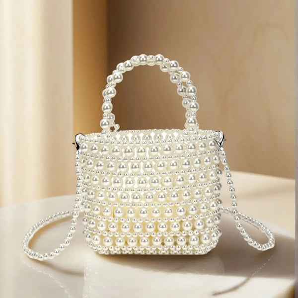 White Pearl Handle Bag