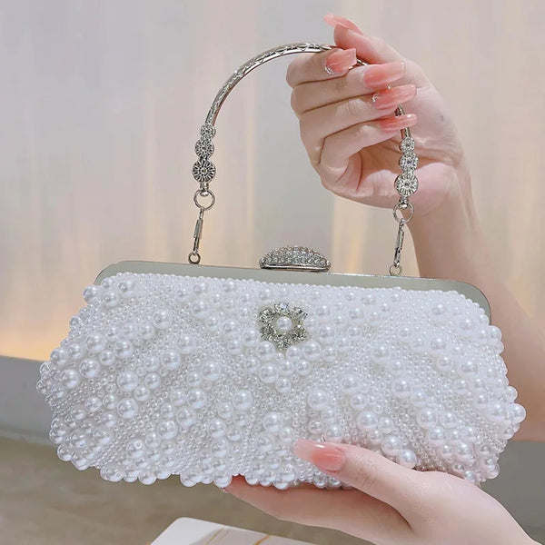 Beaded White Purse