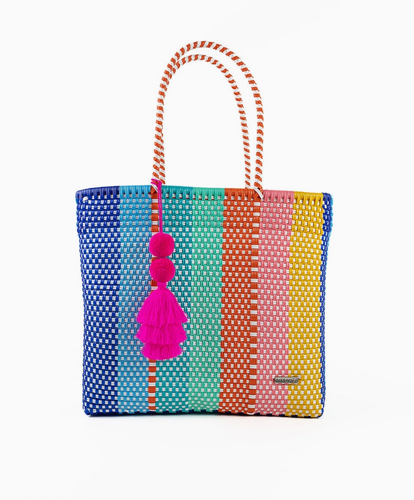 Camellia Jumbo Tote Beaded Bag  The Rainbow That Swallowed the Beach
