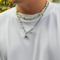 Layered necklace for men