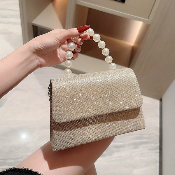Handbag With Pearl Handle