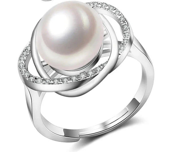 Black Pearl Ring Silver