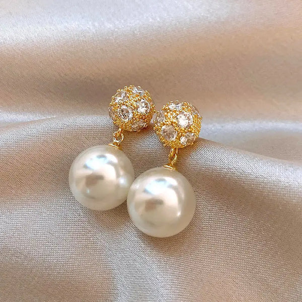 Pearl and Diamond Earrings