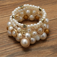 Layered Pearl Stretch Bracelets