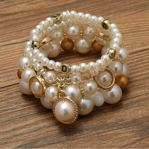 Layered Pearl Stretch Bracelets